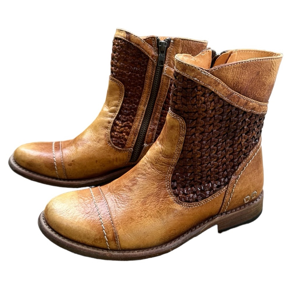 Bed Stu Hand Made Organic Vegetable Tanned Genuine Leather Zip Up Boots Size 7